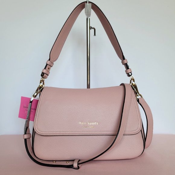 KATE SPADE Handbags - KATE SPADE Hudson Medium Pebbled Leather Convertible Flap Shoulder Bag